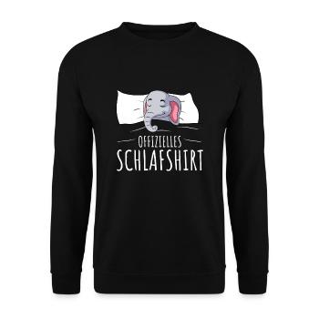 Offizielles Schlafshirt Elefant Schlafen - Unisex Pullover - Schwarz - Vorne - Alina (178cm) & Michal (187cm)