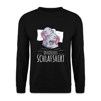 Offizielles Schlafshirt Elefant Mädchen - Unisex Pullover - Schwarz - Vorne - Alina (178cm) & Michal (187cm)