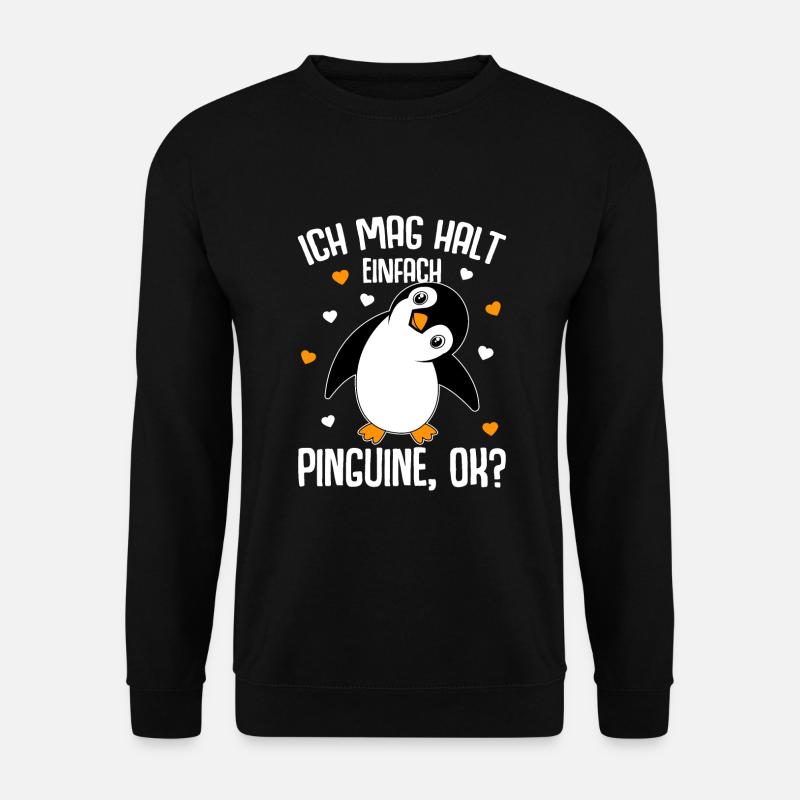 Ich mag halt Pinguine Kinder Damen Herren - Unisex Pullover - Schwarz