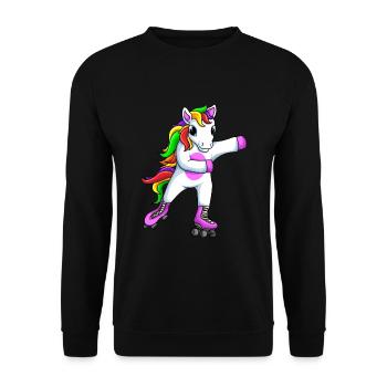 Roller Skates Roller Girl Roller Skate Unicorn - Unisex Sweatshirt - black - Front - Alina (178cm) & Michal (187cm)