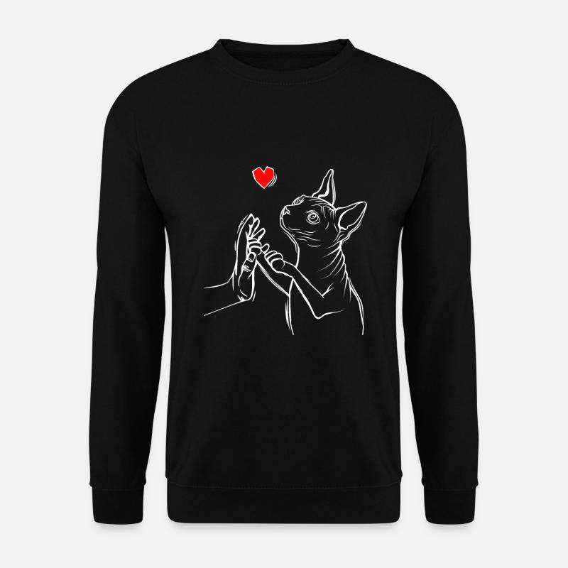 Sphynx Katze Liebe Sphinx Nacktkatze - Unisex Pullover - Schwarz