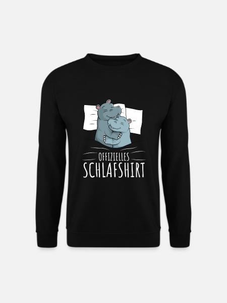 Offizielles Schlafshirt Nilpferd Hippo - Unisex Pullover - Schwarz