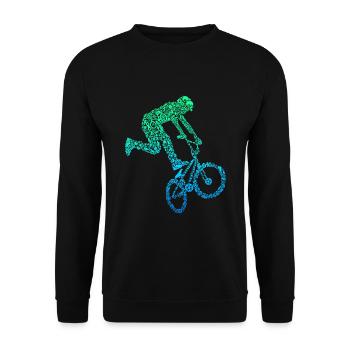 BMX Stunt Dirt Bike Freestyle Rider - Unisex Sweatshirt - black - Front - Alina (178cm) & Michal (187cm)