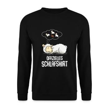 Offizielles Schlafshirt Schafe Schlafen - Unisex Pullover - Schwarz - Vorne - Alina (178cm) & Michal (187cm)