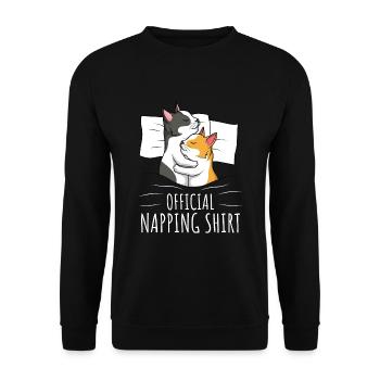 Chats Chemise de couchage Chat Chat - Sweat-shirt Unisexe - noir - Devant - Alina (178cm) & Michal (187cm)