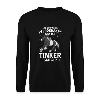 Tinker Pferd Glitzer Reiterin Pferde Mädchen - Unisex Pullover - Schwarz - Vorne - Alina (178cm) & Michal (187cm)