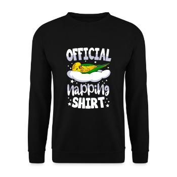 Budgerigar Sleeping Shirt Bird Gift - Unisex Sweatshirt - black - Front - Alina (178cm) & Michal (187cm)