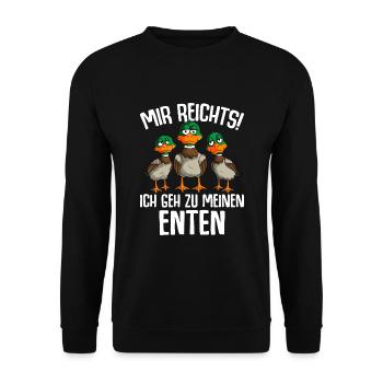Mir reichts ich geh zu meinen Enten - Unisex Pullover - Schwarz - Vorne - Alina (178cm) & Michal (187cm)
