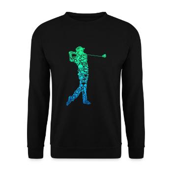 Golf Golfer Golfspieler Männer - Unisex Pullover - Schwarz - Vorne - Alina (178cm) & Michal (187cm)