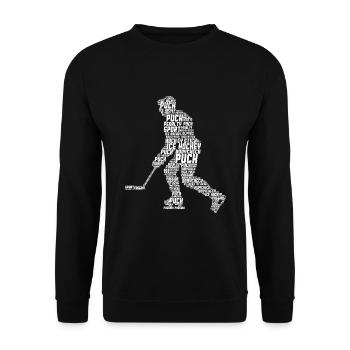 Eishockeyspieler Eishockey Männer Kinder - Unisex Pullover - Schwarz - Vorne - Alina (178cm) & Michal (187cm)