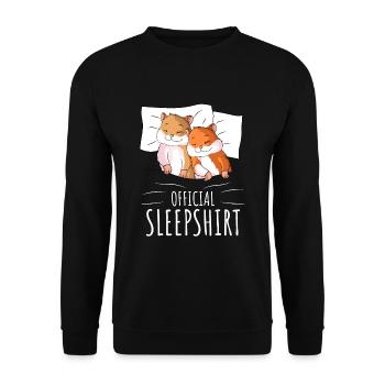 Meerschweinchen Schlafshirt Haustier - Unisex Pullover - Schwarz - Vorne - Alina (178cm) & Michal (187cm)