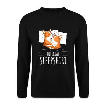 Corgi Dog Sleeping Shirt Gift - Unisex Sweatshirt - black - Front - Alina (178cm) & Michal (187cm)