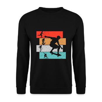 Skater Skateboard Skateboarder - Sweat-shirt Unisexe - noir - Devant - Alina (178cm) & Michal (187cm)