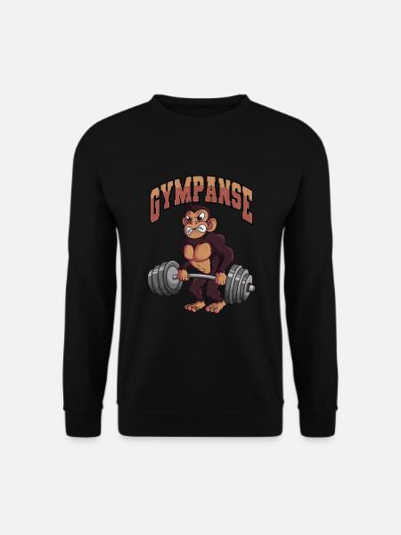 Gympanse Fitness Gym Affe Schimpanse - Unisex Pullover - Schwarz