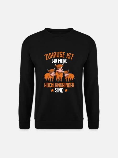 Zuhause ist wo meine Hochlandrinder sind - Unisex Pullover - Schwarz