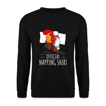 Hühner Schlafshirt Huhn Geschenk - Unisex Pullover - Schwarz - Vorne - Alina (178cm) & Michal (187cm)