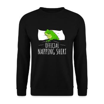 Frosch Schlafshirt Frösche Geschenk - Unisex Pullover - Schwarz - Vorne - Alina (178cm) & Michal (187cm)