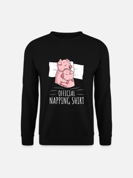 Schwein Schlafshirt Schweine Geschenk - Unisex Pullover - Schwarz