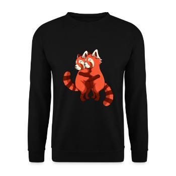 Roter Panda Kinder Mädchen Damen - Unisex Pullover - Schwarz - Vorne - Alina (178cm) & Michal (187cm)