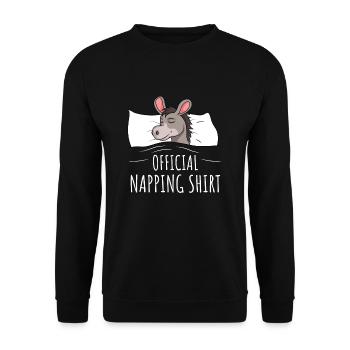 Donkey Sleeping Shirt Gift - Unisex Sweatshirt - black - Front - Alina (178cm) & Michal (187cm)