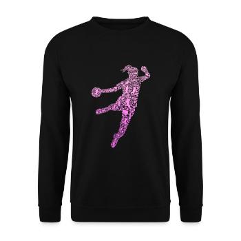 Handball Handballerin Mädchen - Unisex Pullover - Schwarz - Vorne - Alina (178cm) & Michal (187cm)