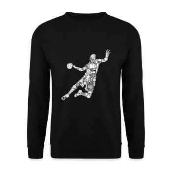 Handball Handballer Handballspieler Männer - Unisex Pullover - Schwarz - Vorne - Alina (178cm) & Michal (187cm)