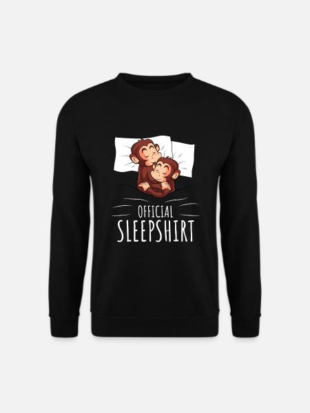 Affe Schlafshirt Affen Geschenk - Unisex Pullover - Schwarz