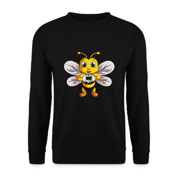 Bienen Kinder Damen Mädchen Biene - Unisex Pullover - Schwarz - Vorne - Alina (178cm) & Michal (187cm)