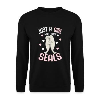 Seal Girls Kids Cadeau - Sweat-shirt Unisexe - noir - Devant - Alina (178cm) & Michal (187cm)