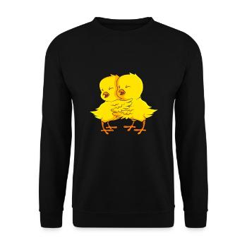 Chick lover farmer children - Unisex Sweatshirt - black - Front - Alina (178cm) & Michal (187cm)
