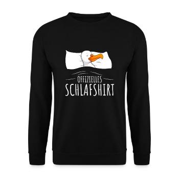 Offizielles Schlafshirt Möwen Moin Möwe - Unisex Pullover - Schwarz - Vorne - Alina (178cm) & Michal (187cm)