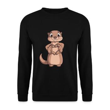 Otter Lovers Sea Otter Kids Ladies - Unisex Sweatshirt - black - Front - Alina (178cm) & Michal (187cm)