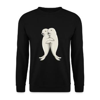 Seal Sea Lion Seal Seal Children - Unisex Sweatshirt - black - Front - Alina (178cm) & Michal (187cm)