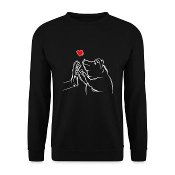 Schweine Liebe Schweinchen Kinder - Unisex Pullover - Schwarz - Vorne - Alina (178cm) & Michal (187cm)