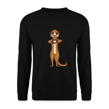 Suricates Chers Enfants Filles Dames - Sweat-shirt Unisexe - noir - Devant - Alina (178cm) & Michal (187cm)