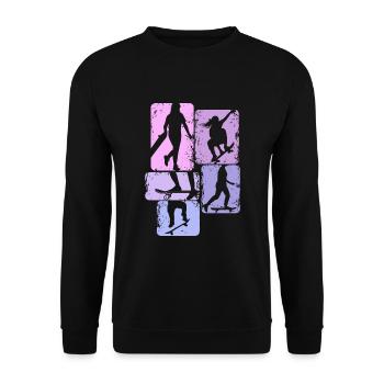 Skateboard Girl Skater Girl Skateboard Kids - Unisex Sweatshirt - black - Front - Alina (178cm) & Michal (187cm)