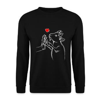 Ziegen Liebe Bauernhof Landwirt Ziege - Unisex Pullover - Schwarz - Vorne - Alina (178cm) & Michal (187cm)