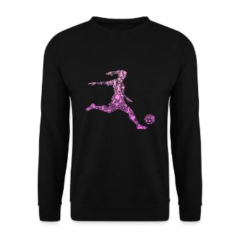 Fußball Mädchen Fußballerin Frauen Damen - Unisex Pullover - Schwarz - Vorne - Alina (178cm) & Michal (187cm)