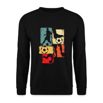 Fußball Fußballer Fußballspieler Jungen Kinder - Unisex Pullover - Schwarz - Vorne - Alina (178cm) & Michal (187cm)