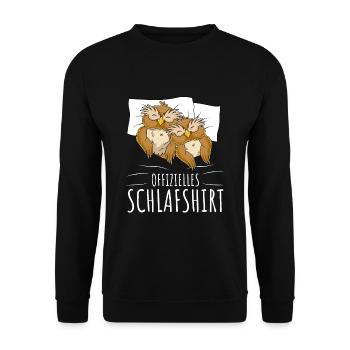 Eulen Offizielles Schlafshirt Eule - Unisex Pullover - Schwarz - Vorne - Alina (178cm) & Michal (187cm)