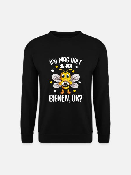 Ich mag halt Bienen Kinder Damen Mädchen Biene - Unisex Pullover - Schwarz