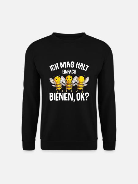 Ich mag halt Bienen Kinder Mädchen Damen Biene - Unisex Pullover - Schwarz