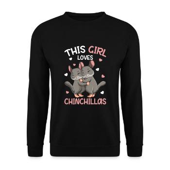 Chinchilla Girl - Unisex Sweatshirt - black - Front - Alina (178cm) & Michal (187cm)