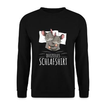 Offizielles Schlafshirt Chinchilla - Unisex Pullover - Schwarz - Vorne - Alina (178cm) & Michal (187cm)