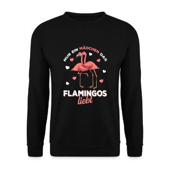 Flamingo Mädchen Kinder Damen - Unisex Pullover - Schwarz - Vorne - Alina (178cm) & Michal (187cm)
