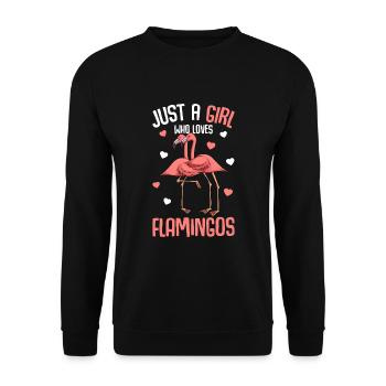 Flamingo Mädchen Kinder - Unisex Pullover - Schwarz - Vorne - Alina (178cm) & Michal (187cm)