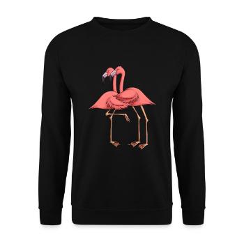 Flamingo Kinder Damen Mädchen - Unisex Pullover - Schwarz - Vorne - Alina (178cm) & Michal (187cm)