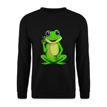 Frog Lovers Frogs Kids Girls Ladies - Unisex Sweatshirt - black - Front - Alina (178cm) & Michal (187cm)