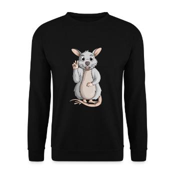 Rats Domestic Rats Rat Ladies Kids Girls - Unisex Sweatshirt - black - Front - Alina (178cm) & Michal (187cm)