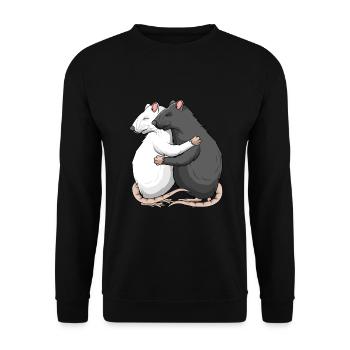 Rats Domestic Rats Rat Kids Girls Ladies - Unisex Sweatshirt - black - Front - Alina (178cm) & Michal (187cm)